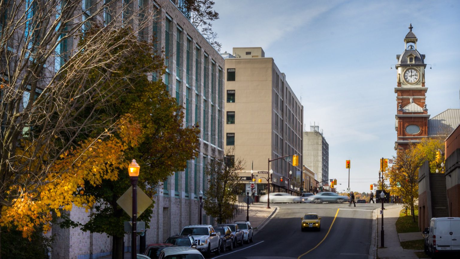 George Street with the Peterborough clock tower